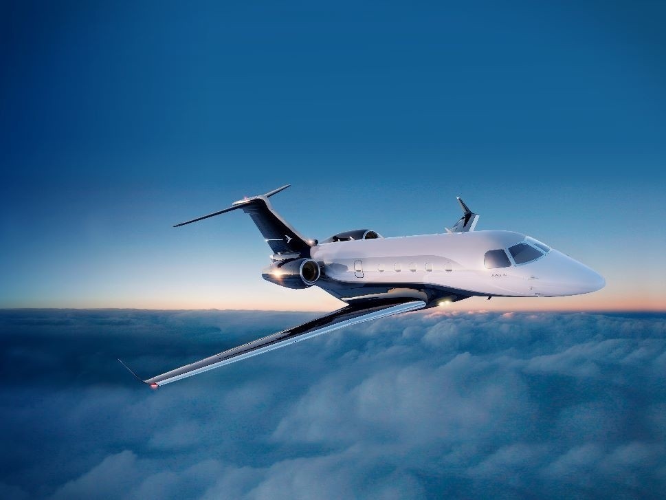 Embraer Legacy 450 jet in flight