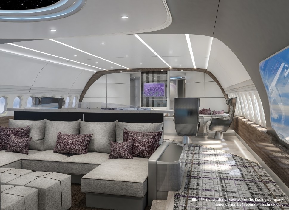 BBJ 777X Lotus Media Forward Lounge