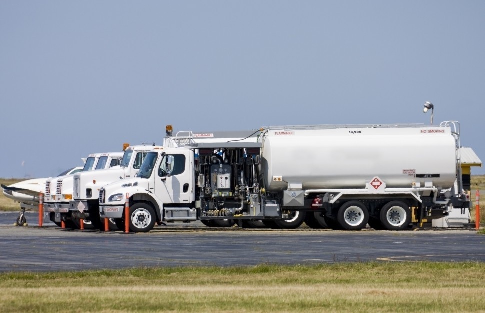 Fuel Trucks Parked on the Airport Ramp