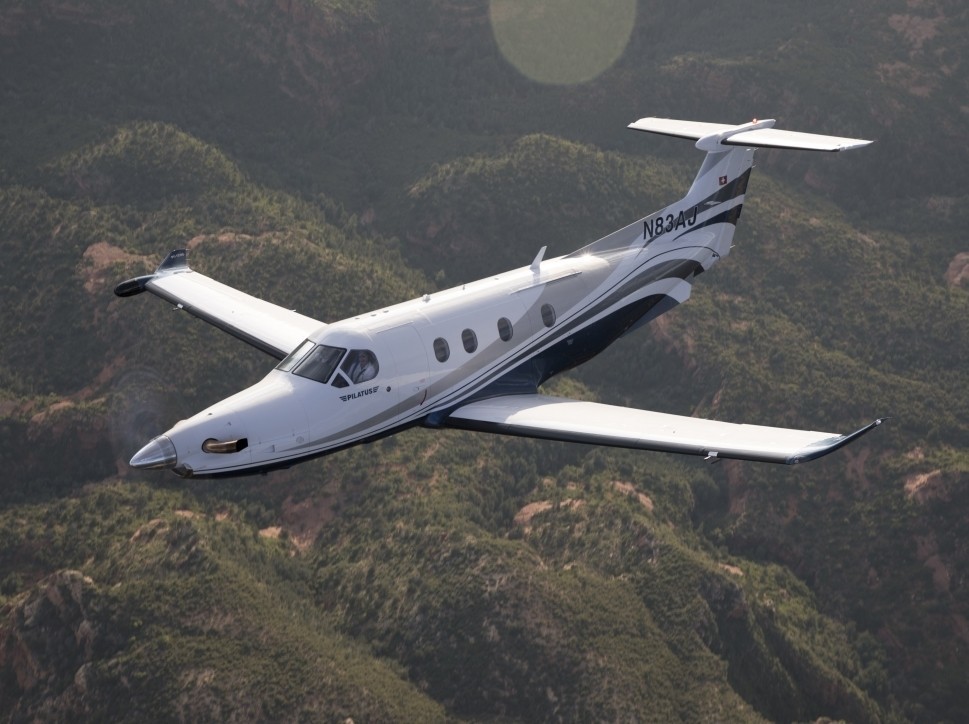 Pilatus PC-12 NG business turboprop in flight