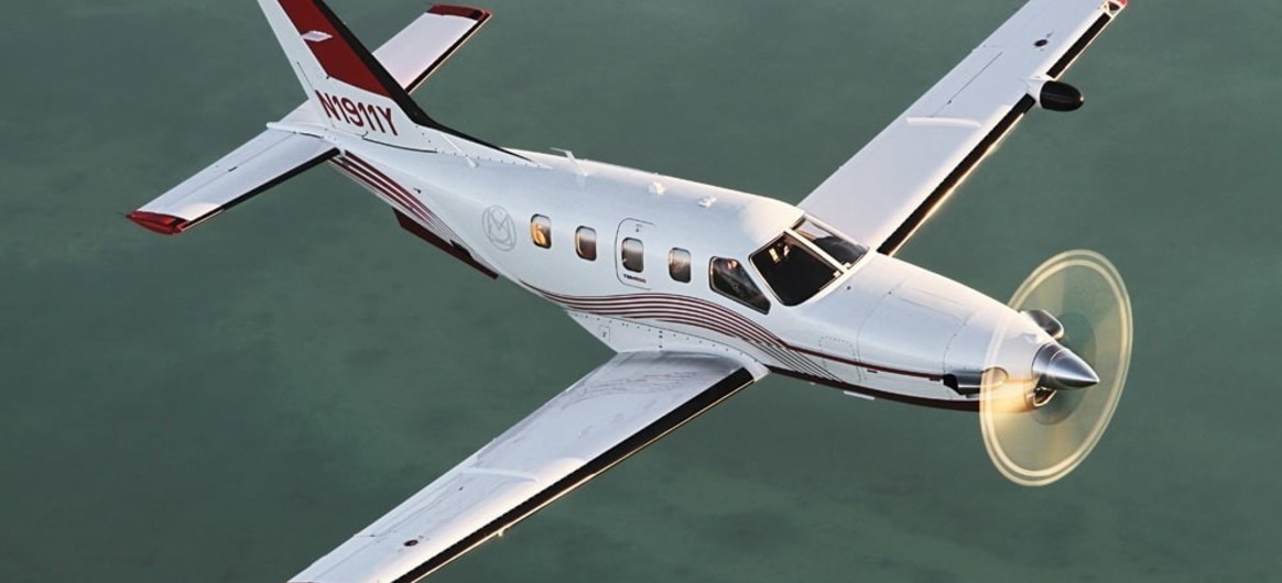 Daher TBM 850 flying over land