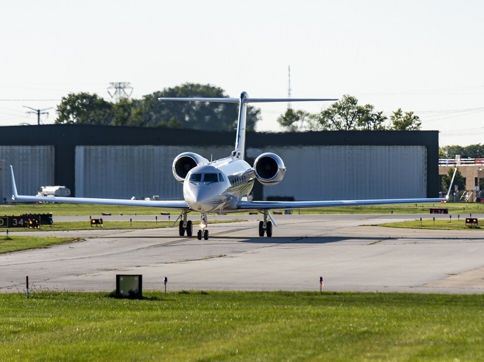 An ultra-long-range Gulfstream private jet