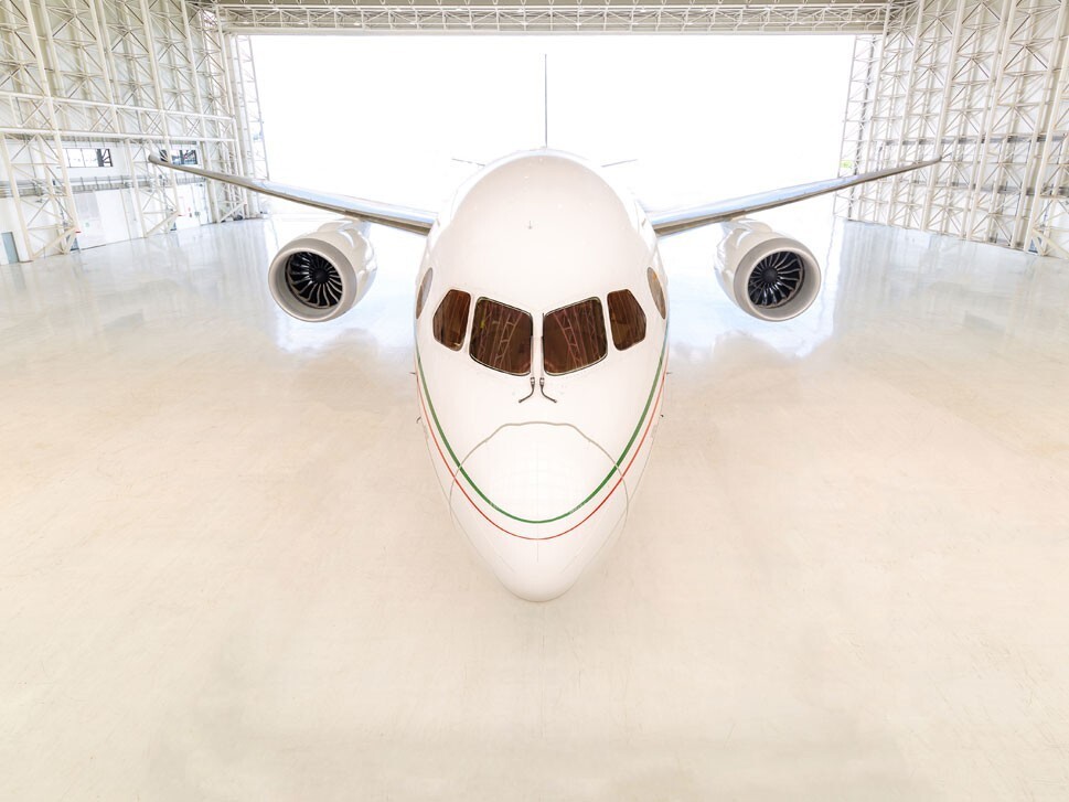 Boeing 787-8 in hangar