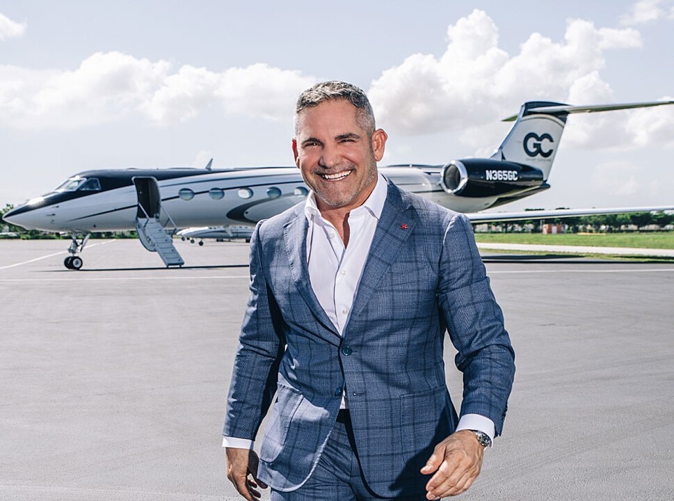 Grant Cardone in front of his Gulfstream G650ER
