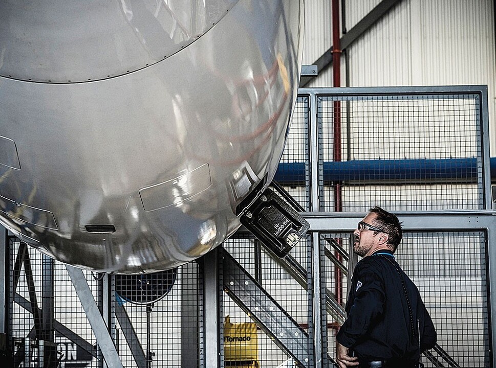 The nacelle of a PW800 powerplant from Pratt Whitney Canada