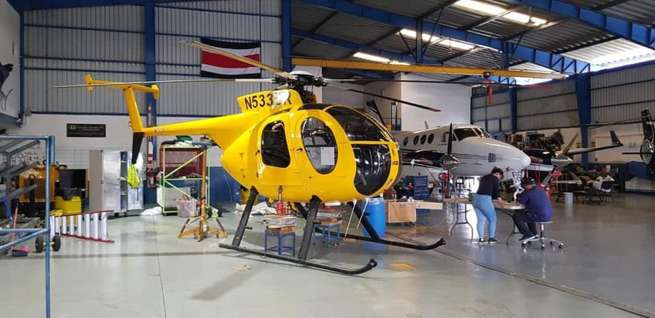 1979 mcdonnell douglas helicopter 500d in hangar
